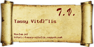 Tassy Vitális névjegykártya